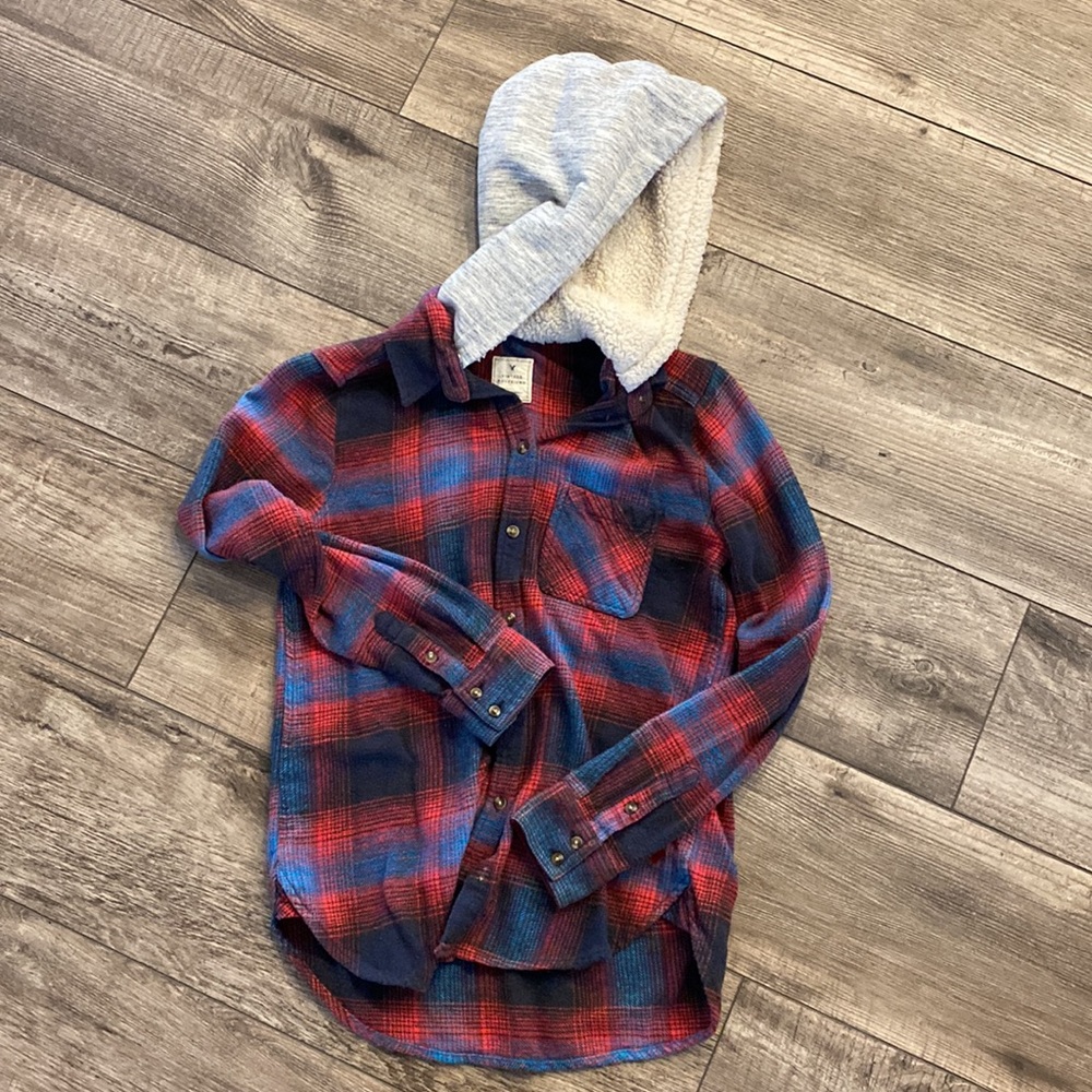 Hooded vintage bf Am Eagle flannel